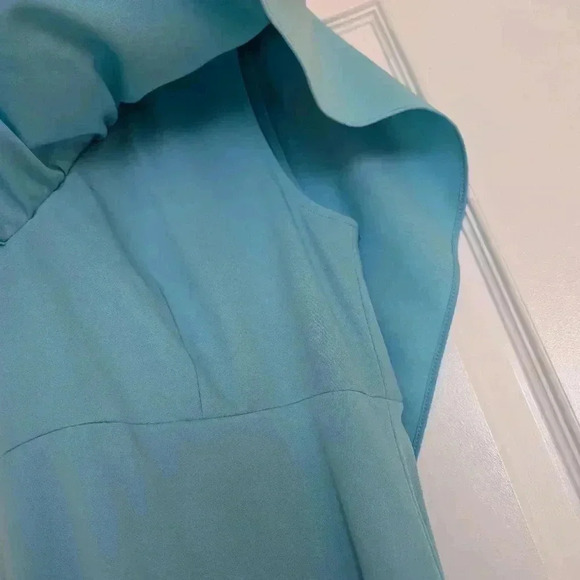 Stunning vintage blue 1970s evening  cape dress size medium - Picture 7 of 10